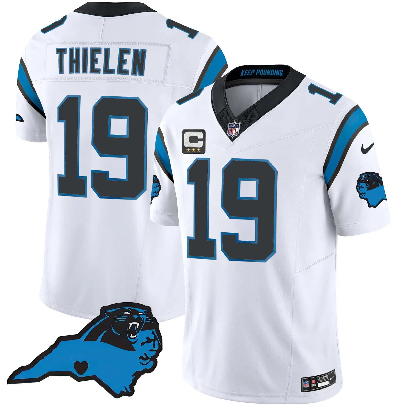 Men Carolina Panthers #19 Thielen White 2024 Nike Vapor Limited NFL Jersey->customized nfl jersey->Custom Jersey